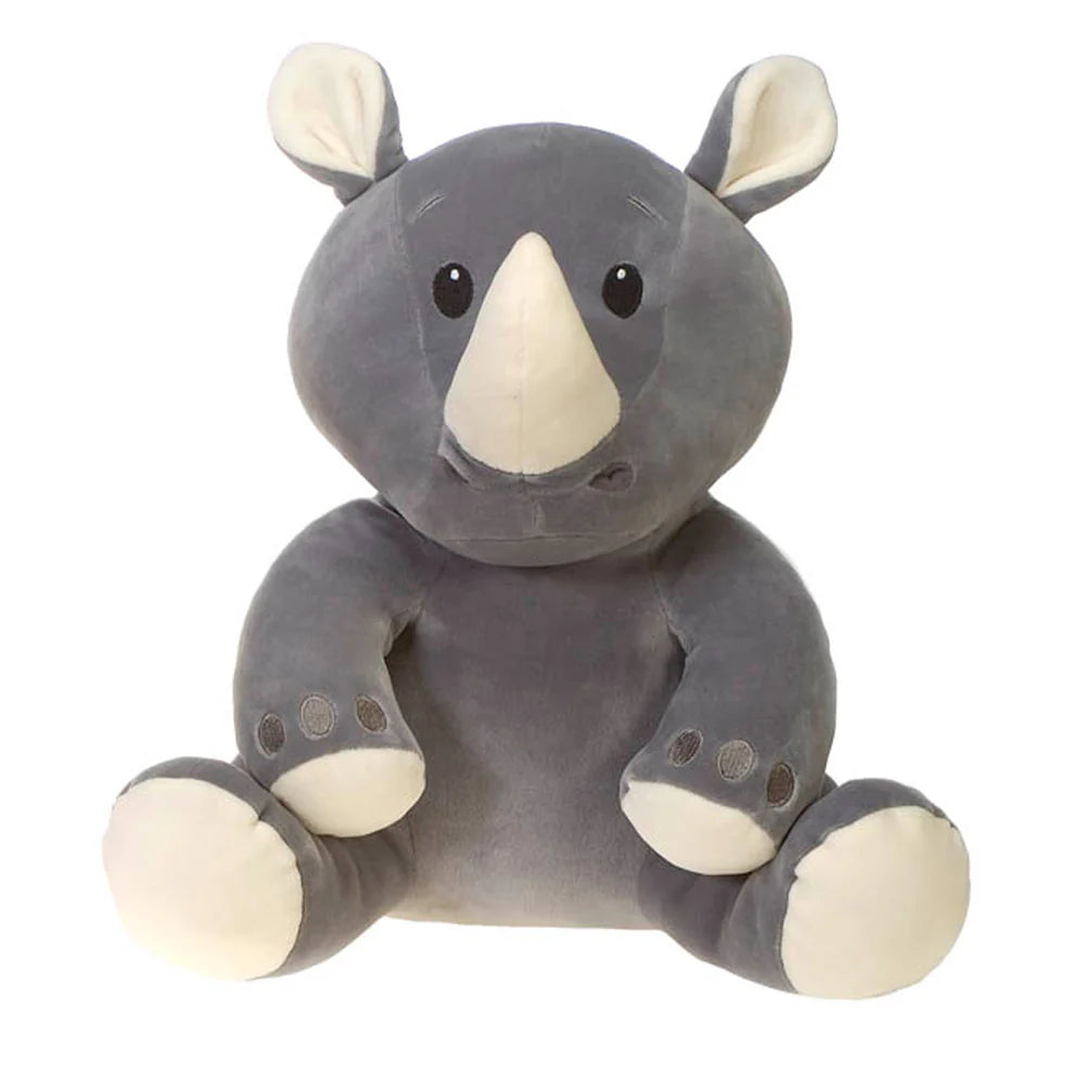 12-Inch Huggy Huggables Rhino - Soft Cuddly Plush Toy