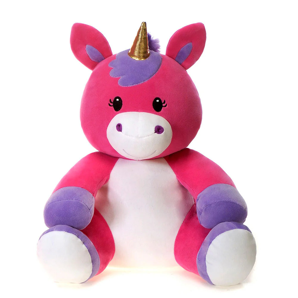 12-Inch Huggy Huggables Pink Unicorn - Soft Cuddly Toy