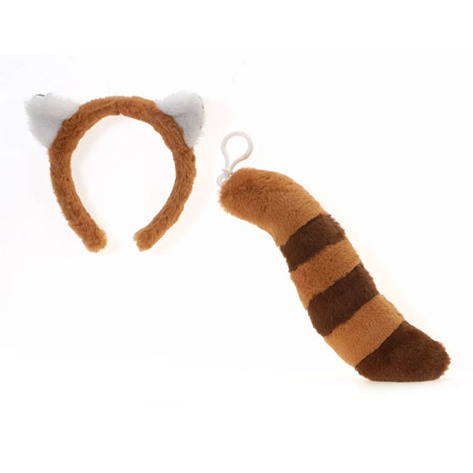 Red Panda Headband and Tail Set – Cute Costume Accessories for Kids