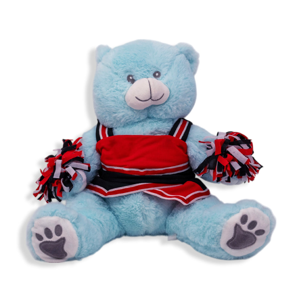 Black & Red Cheerleader Uniform with Pom-Poms for 16 Inch Stuffed Toy