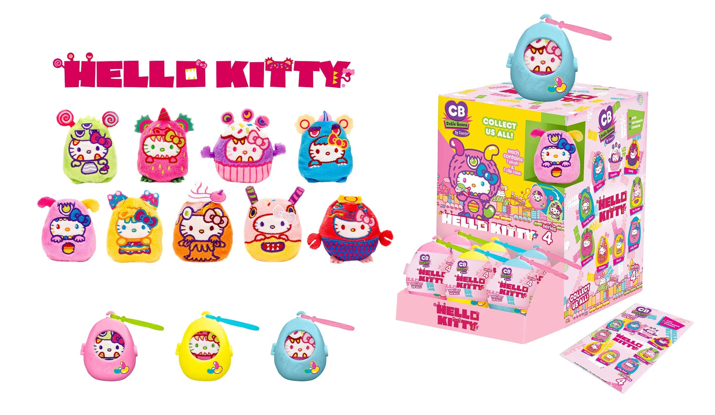 Cutie Beans Hello Kitty 3-Inch Kaiju Plush Toys – 9 Assorted Cute Collectible Mini Plush Figures