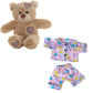 Brown Bear 8 Inch Plush in Sunny Days Pink Pajamas 16 Inch