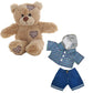 Brown Bear Plush 8 Inch with Skater Hoodie & Denim Pants 16 Inch