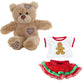 Brown Bear Plush 8 Inch with Gingerbread Girl Outfit 16 Inch