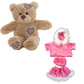 Brown Bear Plush 8 Inch with Pink Love Outfit 16 Inch
