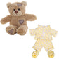 Brown Bear Plush 8 Inch with Yellow Chicken Jammies & Slippers 16 Inch