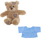 Brown Bear Plush 8 Inch with Light Blue T-Shirt 16 Inch