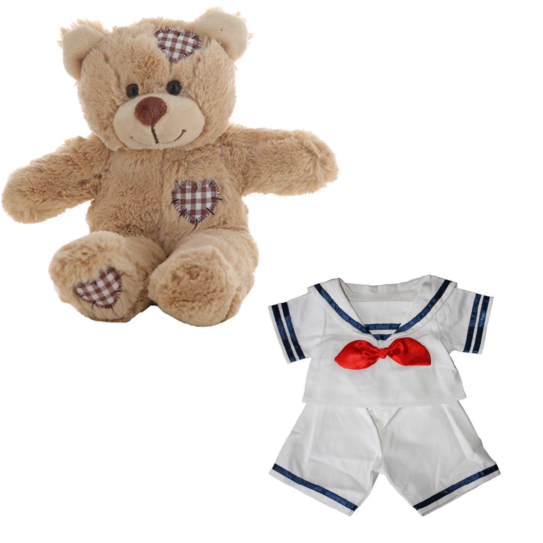 Brown Bear Plush 8 Inch with Sailor Boy Outfit & Hat 16 Inch