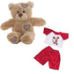 Brown Bear Plush 8 Inch with Reindeer PJs 16 Inch Outfit