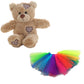 Brown Patches Bear 8 Inch with Rainbow Tutu – Plush Toy Outfit