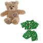 Brown Patches Bear 8 Inch with Green Reindeer Pajamas – Holiday Plush