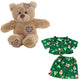 Brown Patches Bear 8 Inch with Santa & Snowmen Pajamas – Holiday Plush