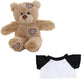 Brown Patches Bear 8 Inch Plush with White T-Shirt and Black Sleeves