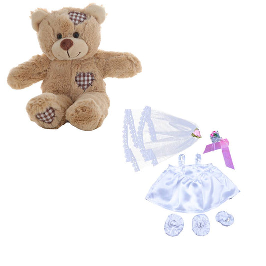 Brown Bear 8 Inch as Bride with Veil & Bouquet
