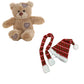 8 Inch Brown Bear Plush with Festive Knit Hat & Scarf – 16 Inch