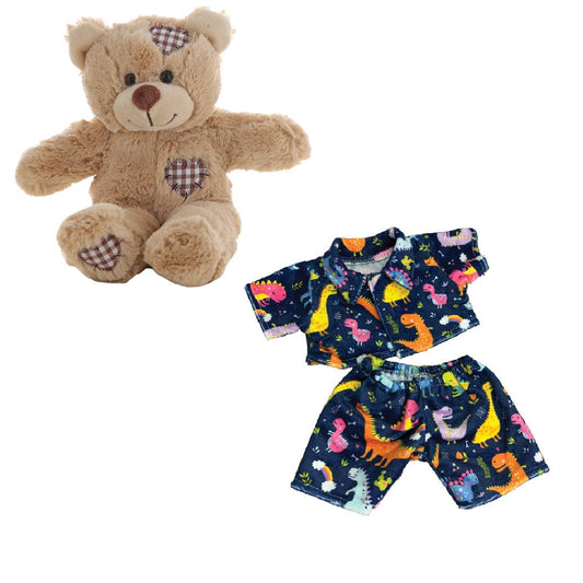 8  Inch Brown Bear Plush with Diggin’ Dinos PJs – 16 Inch Size