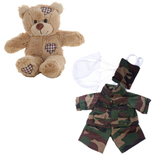 8 Inch Brown Bear Plush with Special Forces Outfit – 16 Inch Size