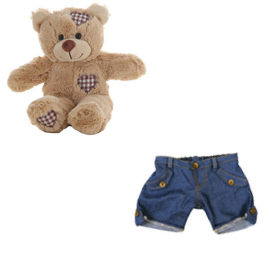 8 Inch Brown Bear Plush with Jeans Outfit – 16 Inch Size