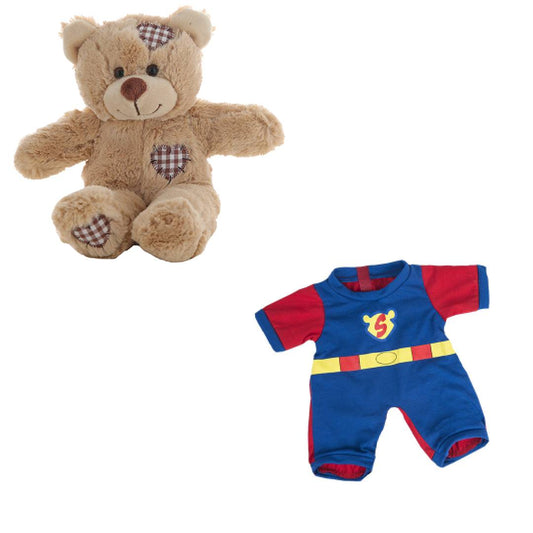 8 Inch Brown Bear Plush with Superbear PJs – 16 Inch Size