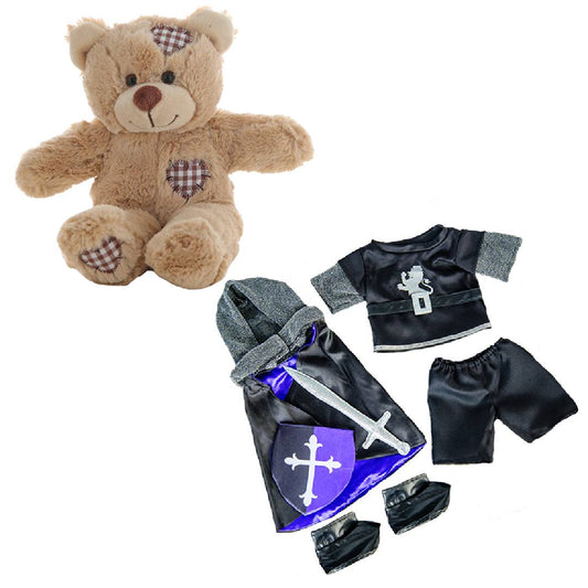 8 Inch Brown Bear Plush with Medieval Knight Costume – 16 Inch