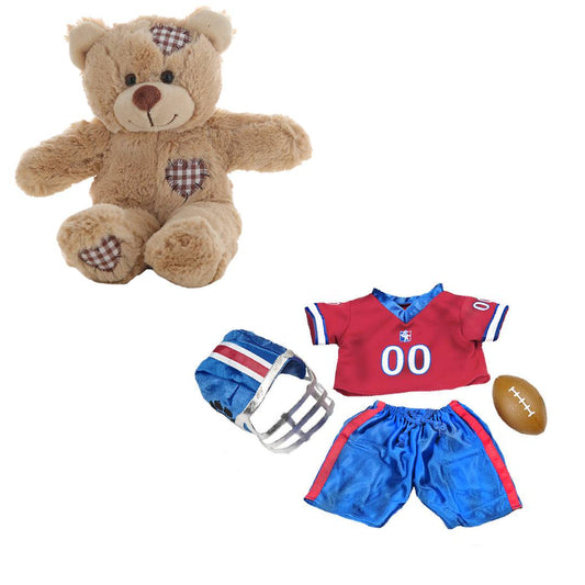 8 Inch Brown Bear Plush with All-Stars Football Uniform – 16 Inch