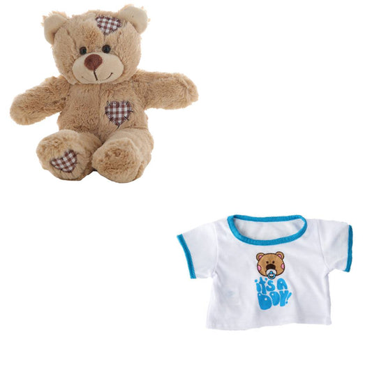 8 Inch Brown Bear Plush with “It’s A Boy” Tee Outfit – 16 Inch