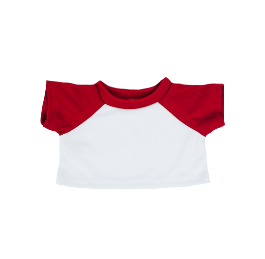 16 Inch Plush Toy White and Red T-Shirt – Perfect for Custom Stuffed Animal Clothing