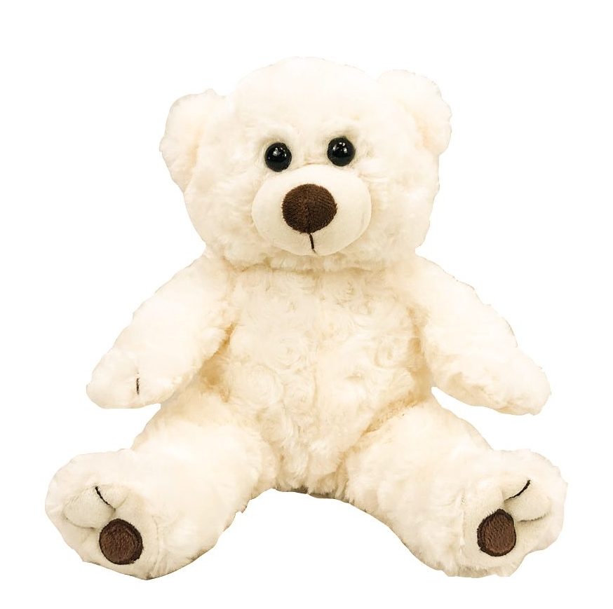 White Twist Teddy Bear, 16 Inch Cuddly Plush with Soft White Fur