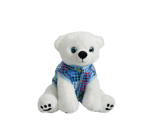 16 Inch  Blue Puff Vest for Sitting Plush