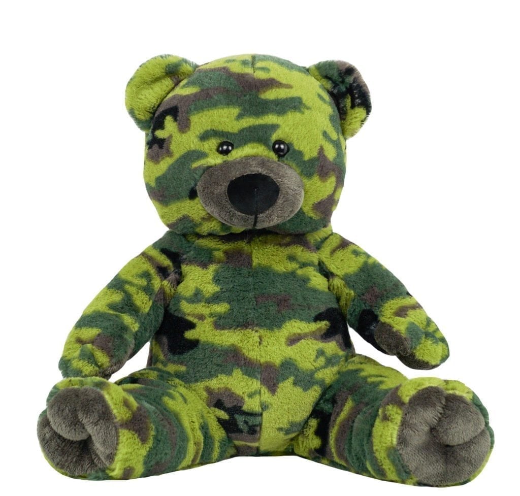 Army camouflage teddy bear plush toy for kids and collectors