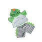 16-inch stuffed toy wearing a dino hoodie with spikes and matching shorts – cute and fun plush outfit