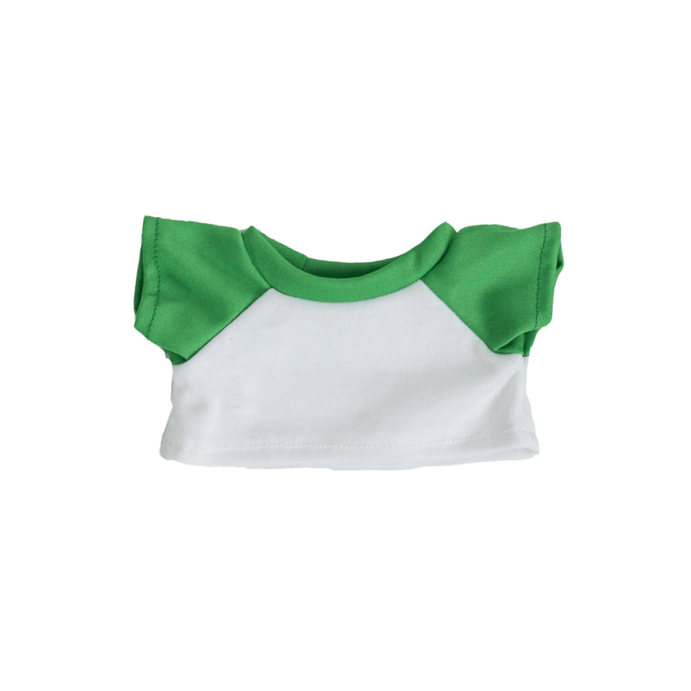 White & Green T-Shirt for 16 Inch Stuffed Toy – Soft Cotton Clothing for Plush Animals