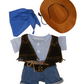 Brown Bear 8 Inch Plush with Cowboy Outfit & Hat