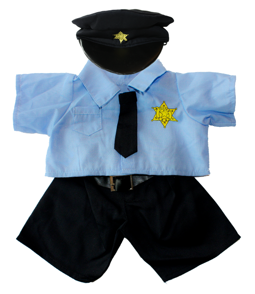 Brown Bear Plush 8 Inch with Policeman Outfit 16 Inch