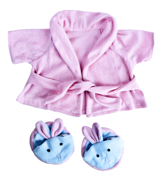 Pink Bathrobe w/Bunny Slippers 16 Inch