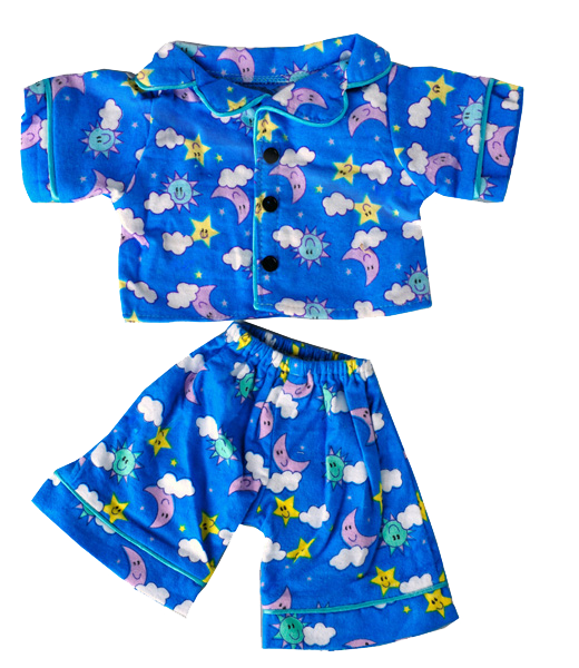 Brown Bear Plush 8 Inch with Sunny Days Blue PJs 16 Inch