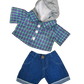 Brown Bear Plush 8 Inch with Skater Hoodie & Denim Pants 16 Inch