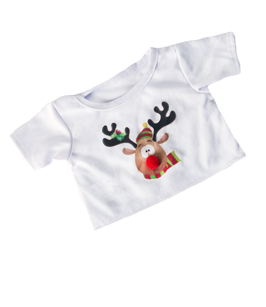 Reindeer T-Shirt w/Red Puff Nose 16 Inch