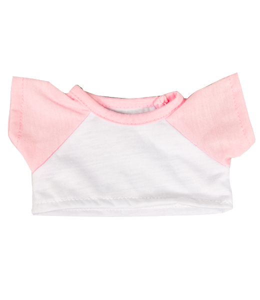 White T-Shirt with Light Pink Sleeves (8 Inch) – Kids Outfit Top