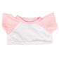 Brown Patches Bear 8 Inch Plush with White T-Shirt & Light Pink Sleeves