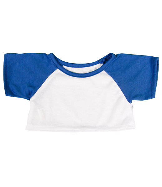 White Tee w/Royal Blue Sleeves 16 Inch