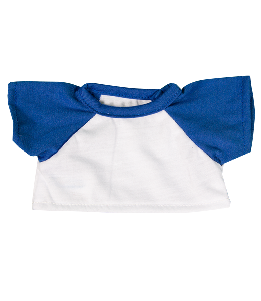 White Tee w/Royal Blue Sleeves 8 Inch