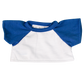 Brown Patches Bear 8 Inch with White T-Shirt & Royal Blue Sleeves