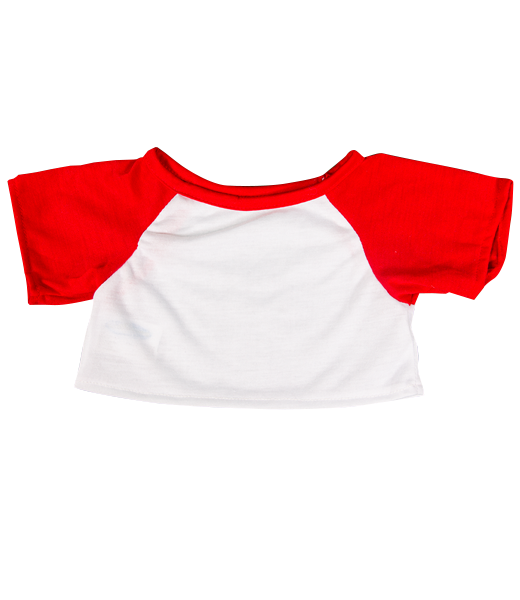 White Tee w/Red Sleeves 16 Inch