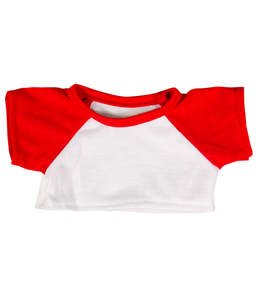 White Tee w/Red Sleeves 8 Inch