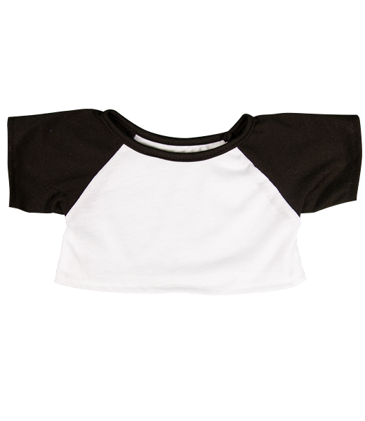 White Tee w/Black Sleeves 16 Inch