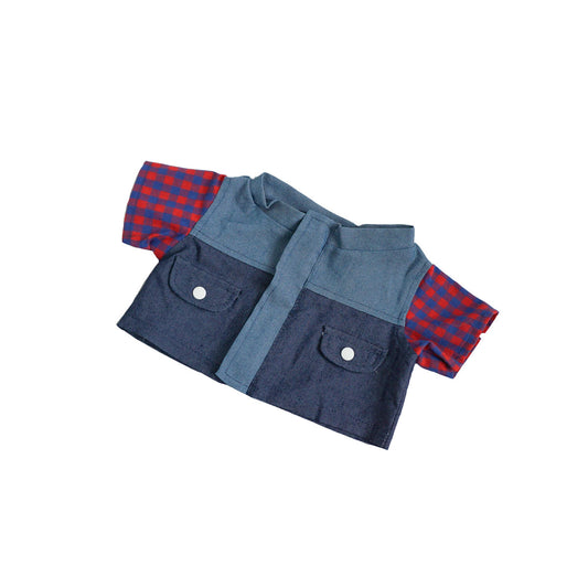 16 Inch Denim Plaid Jacket