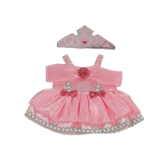 Princess Outfit for 8-Inch Stuffed Toy with Tiara and Sparkling Gown