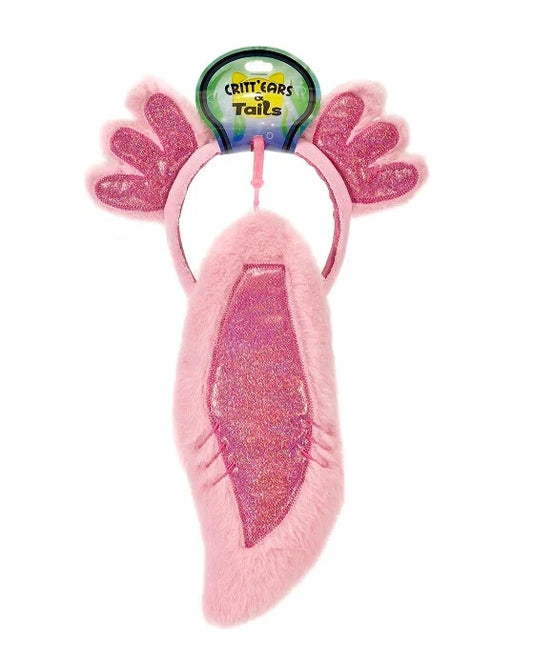 Pink Axolotl Headband and Tail Set – Cute Costume Accessories for Kids