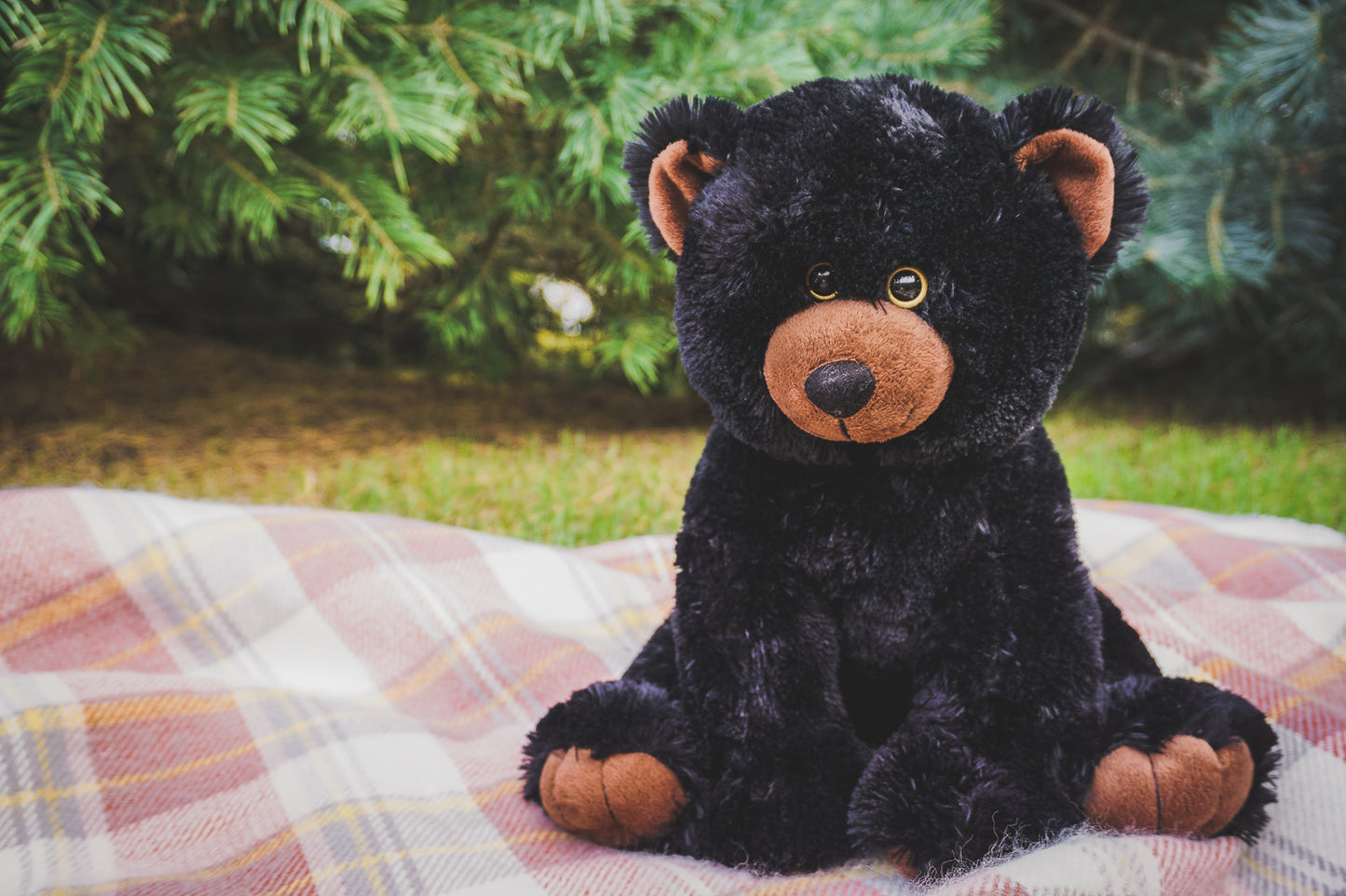 Eco-Friendly 16 Inch Black Bear Plush Toy - Soft & Huggable, Perfect for Kids